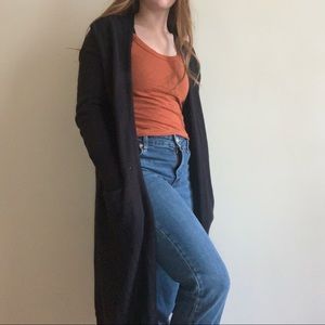 Black duster sweater
